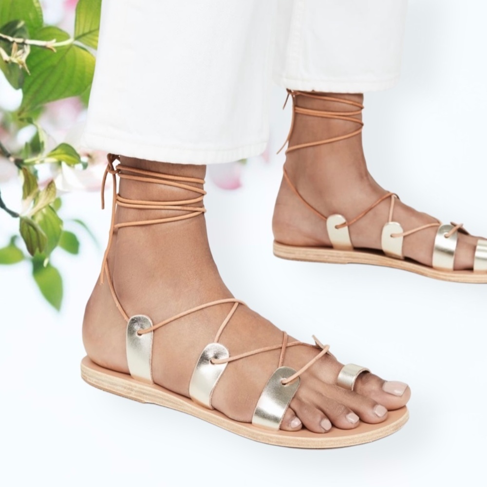 ANCIENT Greek Sandals Lace Up Gladiators - Picture 2 of 12